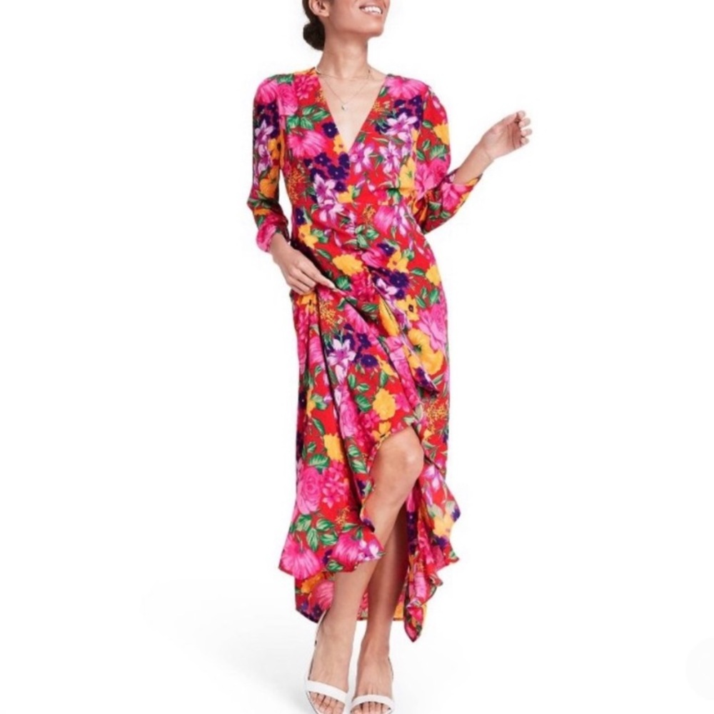 4 Rixo for Target Pink Floral Open Back Dress - Picture 3 of 9